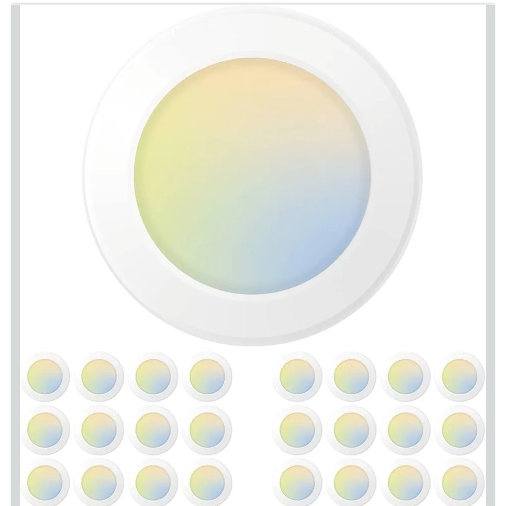 Amico 24 Pack 5/6" LED Disk Lights 5CCT Dimmable 1050LM 12W Flush Mount